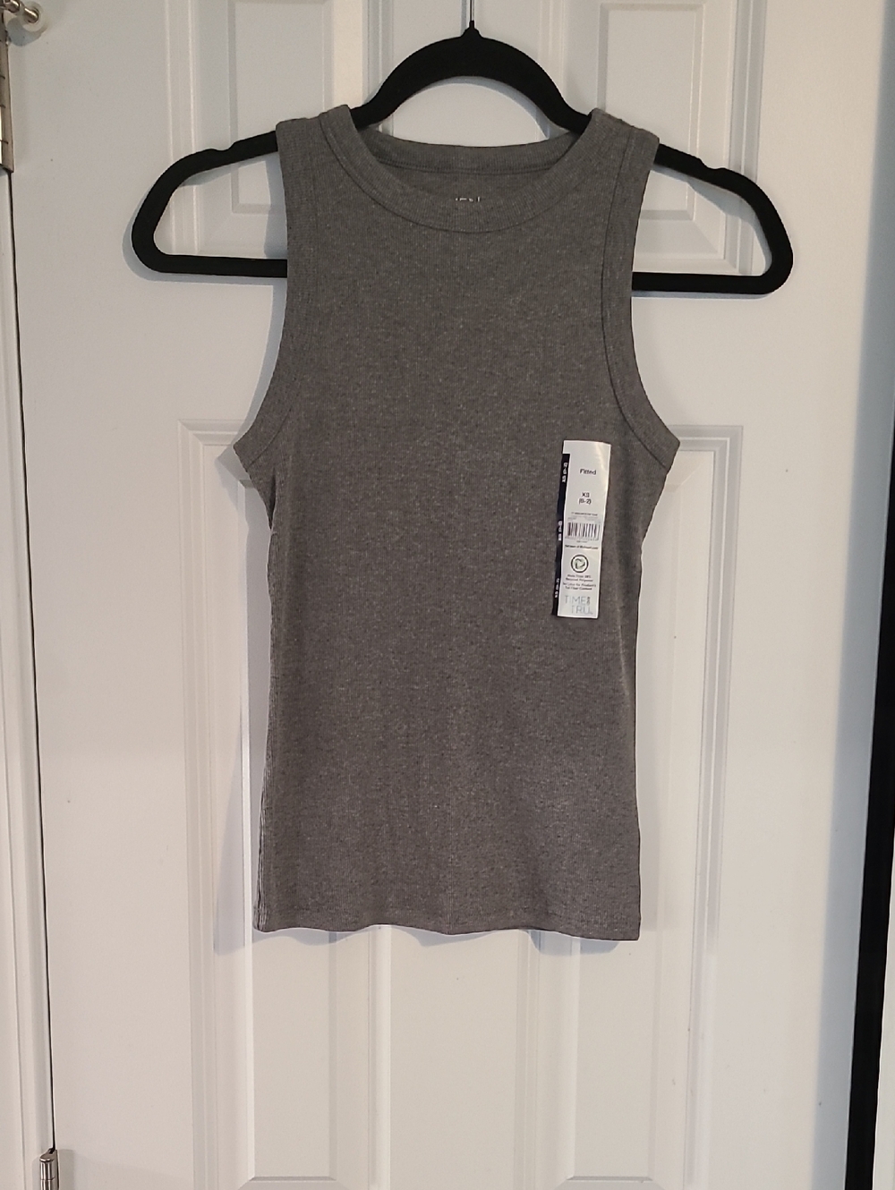 Time and Tru Gray Ribbed Tank Top